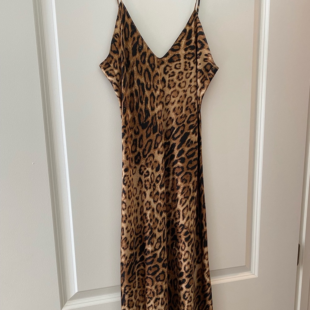 Slip dress leopard silk